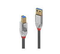 Câble Lindy 36662 USB 3.2 Gen 1 Type A vers B 2m Gris, Connecteurs plaqués or, Conducteurs cuivre, Débit 5Gbit/s, AWG 24/28, RoHS, REACH, UL