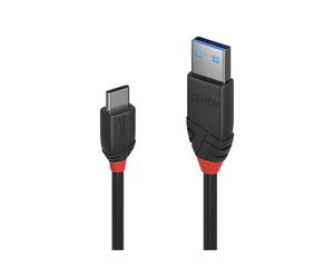 Câble Lindy USB 3.2 Gen 1 Type A vers C, 1m, Noir, Blindé, Conducteurs Cuivre Étamé, Connecteurs Nickel Plaqué Or, Débit 10 Gbit/s, AWG 26/30/30