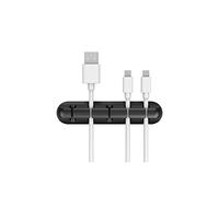 Cable Line Holder Tie Fixer Organizer Pince auto-adhésive Range Câbles Silicone 5/7 trou pour Câbles de Chargeur/Souris/Écouteur/Téléphone - noir (noir)
