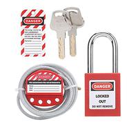 Cable Lockout Hasp Ajustable, 6mm Diamètre, 38mm Longueur, 4 Trous Acier Inoxydable - Résistance À La Corrosion, Sécurité Multipersonnelle, Convient Aux Vannes Complexes