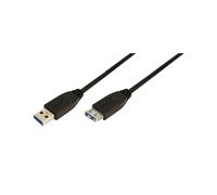 Câble LogiLink CU0042 USB A - USB A 3.0 M/F 2m Noir, USB 3.2 Gen 1 (3.1 Gen 1), Connecteur USB Type A Mâle vers USB Type A Femelle
