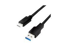 Câble LogiLink CU0168 USB 3.2 Gen 1 Type A vers Type C, 1m, Noir, Débit 5Gbit/s, Courant 3A, Compatible Plug and Play