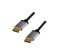 Câble LogiLink DisplayPort 1.2, 2m, Connecteurs Mâle-Mâle, Résolution 3840x2400 60Hz, Contacts Plaqué Or, Noir/Gris, Conforme CE/RoHS