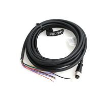 Câble M12 12 broches A-Code femelle vers Flying Lead Pigtail, 5 m, 24 AWG, blindé IP67 pour lecteurs de codes-barres Livox MID-360 et Cognex in-Sight DataMan