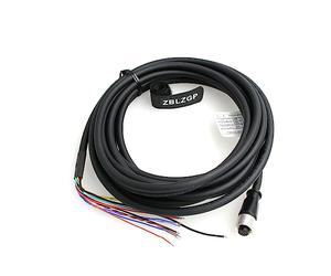 Câble M12 12 broches A-Code femelle vers Flying Lead Pigtail, 5 m, 24 AWG, blindé IP67 pour lecteurs de codes-barres Livox MID-360 et Cognex in-Sight DataMan