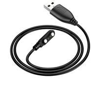 HOKO Câble magnétique pour SmartWatch – double broche, prise USB, 60 cm, noir