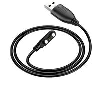 Câble Magnétique pour SmartWatch Double Broche Prise USB 60cm Hoko Noir G