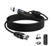 Câble magnétique USB C vers Ethernet, câble tressé USB Type-C vers RJ45, Gigabit, directement connecté, compatible avec MacBook, iPad Pro, XPS, Surface Pro, ordinateur portable, PC avec 2 prises USB-C