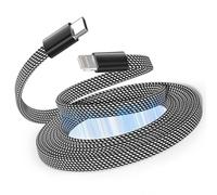 Câble magnétique USB C vers Lightning pour i -Phone 1.5M, câble de chargeur enroulé Quick charge certifié MFI, fil rétractable plat tressé, compatible avec i -Phone 14 13 12 11 pro Max xr XS X