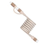 Câble Magnétique USB-C vers USB-C et Lightning 1 m Charge Rapide 60 W Or YONIS