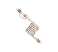 Câble Magnétique USB-C vers USB-C et Lightning 1 m Charge Rapide 60 W Or YONIS