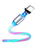Câble magnétique USB de Type C, lumière LED coulante créative Cordon de Chargeur magnétique C Compatible avec Samsung Galaxy S10+ Note S9 S8, LG G5 G6, Huawei, Xiaomi et Autres périphériques USB C