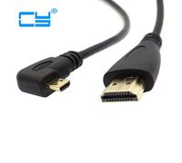 Câble mâle 90d Micro HDMI vers HDMI, 50 pieds, coudé à gauche, pour Gopro Hero 4/ 3 /3 plus Xiaomi, caméra d'action HDTV PS3 XBOX 3D XOOM