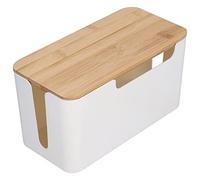 Cable Management Box with Lid, Small Cable Box Desk Computer Cable Organizer Box Wire Box Organizer Cord Organizer for Desk for Cord Hider TV Wires Routers Computers Wires