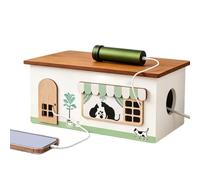 Cable Management Box - Wooden Japanese House Wire Organizer, Cord Concealer | Wooden Cable Organizer, Japanese House Design, Wire Concealer, For Desk Bedside Living Room Bedroom And Home
