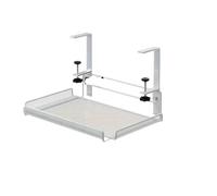 Cable Management Bureau Plateau de gestion des câbles sous le bureau, avec support rangement, sans perforation, adapté à l'organisation du domicile, multifonction(Adjustable-S-white)