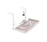 Cable Management Bureau Plateau de gestion des câbles sous le bureau, avec support rangement, sans perforation, adapté à l'organisation du domicile, multifonction(Adjustable-L-white)