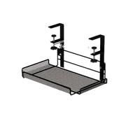 Cable Management Bureau Plateau de gestion des câbles sous le bureau, avec support rangement, sans perforation, adapté à l'organisation du domicile, multifonction(Adjustable-S-black)