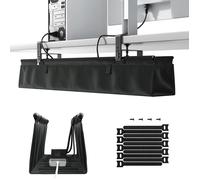 Cable Management Bureau S Perçage, Under Desk Cable Management Tray 90cm avec Fixation par Pinces/Vis, Range-Câbles TABLE D'APPOINT