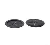 Cable Management Essentials Lot de 4 cache-trous ronds pour câbles de bureau - Convient à tous les bureaux - Noir - 80 mm