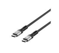 Câble Manhattan 356374 USB4 Gen 3x2 - USB-C Mâle vers USB-C Mâle - 1m - 40Gbit/s - 240W PD 3.1 - Thunderbolt 4 - Contacts Nickel/Or - Noir
