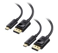 Cable Matters 2-Pack, 32,4 Gbps Cable USB C DisplayPort 1,4-1,8 m supportant 8K 60Hz/4K 240Hz (Thunderbolt 4 vers DisplayPort, Display Port vers câble USB C) Noir - Compatible avec MacBook XPS