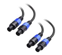 Cable Matters 2-Pack Cable haut-parleur tressé Premium 12AWG 1,8 m Compatible avec le port Speakon NL4FC