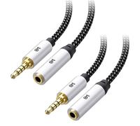 Cable Matters 2-Pack Rallonge de casque (3,5 mm) compatible microphone en noir - 1,8 mètres