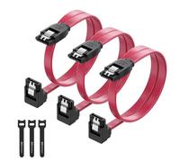 Cable Matters 6Gbit/s Lot de 3 Câble SATA 3, Câble SATA III à, 45cm, Rouge | SATA 3 câble, SATA-câble SSD, SATA-câble avec 3 attaches de câblen, coudé données câble