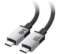 Cable Matters 80Gbps Câble USB4 2m tressé premium, jusqu’à 8K@120Hz / 4K@480Hz, 240W PD 3.1 (EPR), Cable USB C vers USB C compatible Thunderbolt 5 / Thunderbolt 4