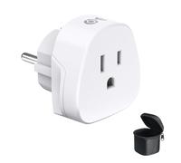 Cable Matters Adaptateur de Prise de Type F pour Voyage, Adaptateur de Prise US vers UE, convertisseur de Puissance de Type E/F et la Russie, certifié CE et RoHS