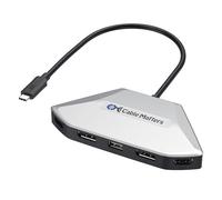Cable Matters Adaptateur MST USB-C 4K pour 4 Écrans, PD 140 W | 8K@60Hz, 4K@60Hz, 2x DisplayPort 2.1, 2x HDMI 2.1, Quadruple Affichage, USB4 et Thunderbolt 4/5, 4x vidéo