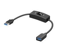 Cable Matters Câble d'extension USB 3.0 5 Gbit/s avec Interrupteur Marche/arrêt avec données de 0,3 m, Prend en Charge Les données et l'alimentation (Interrupteur Marche/arrêt USB 3.0/Interrupteur