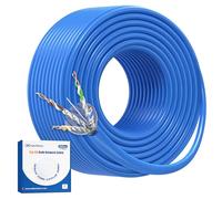Cable Matters Câble Ethernet Cat 6A blindé en cuivre nu certifié UL de 10 Gbit/s (cm), 23 AWG, 91,4 m, solide, câble Ethernet Cat6a blindé S/STP, S/FTP, cordon Ethernet Cat6a, bleu