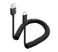 Cable Matters Câble USB à USB C spiralé avec charge rapide 3A/15W 0.3-1.2m, Cable USB C CarPlay, Cable Android Auto, Câble spiralé USB A USB C, pour iPhone 16 pro max, Galaxy S23, iPad
