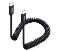 Cable Matters Câble USB C à USB C spiralé avec charge rapide 3A / 60W 0,3-1,2m, compatible Apple CarPlay, Android Auto, câble de charge USB C, pour iPhone 16/15 Pro Max Plus, Galaxy S23, iPad Pro