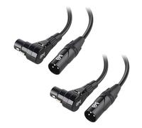 Cable Matters Câble XLR à Angle Droit (2-Pack), Câble Microphone Court 0,15m en Cuivre Sans Oxygène (OFC), Cordon Micro, Câbles Haut-parleurs, Noir