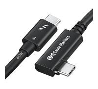 Cable Matters [Certifié Intel] 40Gbps Câble Thunderbolt 4 à angle droit de 0,8m avec vidéo 8K, charge 240W - Câble Thunderbolt 4 90 degrés de 80 cm compatible avec USB 4, câble Thunderbolt 3 et USB-C