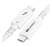 Cable Matters [Certifié Intel Câble actif Thunderbolt 4 tressé 40 Gbps de 2m avec 100W de charge Power Delivery et vidéo 8K Blanc - Entièrement compatible Thunderbolt 3, USB 4/USB4, et port USB C