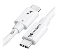 Cable Matters [Certifié Intel] Câble Thunderbolt 4 40Gbit/s, 0,8m, Blanc | [8K@60Hz / 4K@240Hz vidéo, 240W charge, 40Gbit/s transfert de données], blanc, compatible avec Thunderbolt 3, USB4 et USB-C