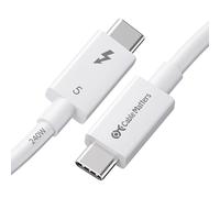 Cable Matters [Certifié Intel] Câble Thunderbolt 5 80 Gbit/s avec augmentation de bande passante jusqu'à 120 Gbit/s et charge 240 W, compatible avec Thunderbolt 4, USB4 et USB C, blanc