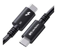 Cable Matters [Certifié Intel] Câble Thunderbolt 5 80Gbit/s, 1,2m, Noir | [Double 8K / 4K@540Hz vidéo, 240W charge, jusqu’à vers 120Gbit/s transfert de données], noir, compatible avec TB 4/3