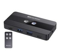 Cable Matters Commutateur USB 4 Ports 10 Gbps et USB C pour 2 Ordinateurs avec télécommande, commutateur KVM Switch USB C, Partage de 2 périphériques USB-A et 2 périphériques USB-C Entre 2 hôtes