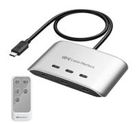 Cable Matters Commutateur USB C 20 Gbit/s, 3 en 1 sortie, prend en charge jusqu'à 8K @ 30 Hz sur Windows, 4K @ 60 Hz sur macOS, 140 W PD, pour partager un moniteur ou une station d'accueil USB-C
