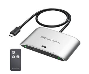 Cable Matters Commutateur USB4 USB C 20Gbps pour 2 Ordinateurs, supportant 8K@30Hz, et 4K@144Hz, 140W PD, pour Partager Un Moniteur USBC/Thunderbolt 4 ou Une Station d'accueil USBC/Thunderbolt 4