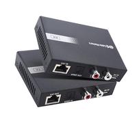 Cable Matters Kit Adaptateur Audio sur Ethernet Extra Longue portée de 300 m avec convertisseur numérique/analogique (DAC) intégré, Prise en Charge Audio Optique Toslink, RCA L/R (Adaptateur