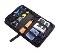 Cable Matters Kit d’outils réseau 7-en-1 : pince à sertir RJ45, outil + support de poinçonnage, testeur de câble, connecteurs RJ45 + bottes, pince à dénuder, mallette incluse