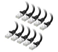 Cable Matters Lot de 10 câbles Ethernet Cat 6A blindés courts et sans accroc de 10 Gbit/s - 0,9 m - Câble Cat6A, cordon Ethernet, noir