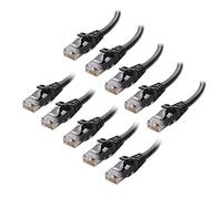 Cable Matters Lot de 10 câbles Ethernet courts Cat6 sans accroc 10 Gbit/s 2,1 m (câble Cat6, câble Cat 6) en noir 2,1 m