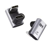 Cable Matters Lot de 2 40Gbit/s Adaptateur USB C 180° en U (7 mm), Adaptateur USB-C mâle vers Femelle, 240W PD, 8K@60Hz / 4K@240Hz, connecteur USBC coudé pour Smartphone, Tablette, PC Portable